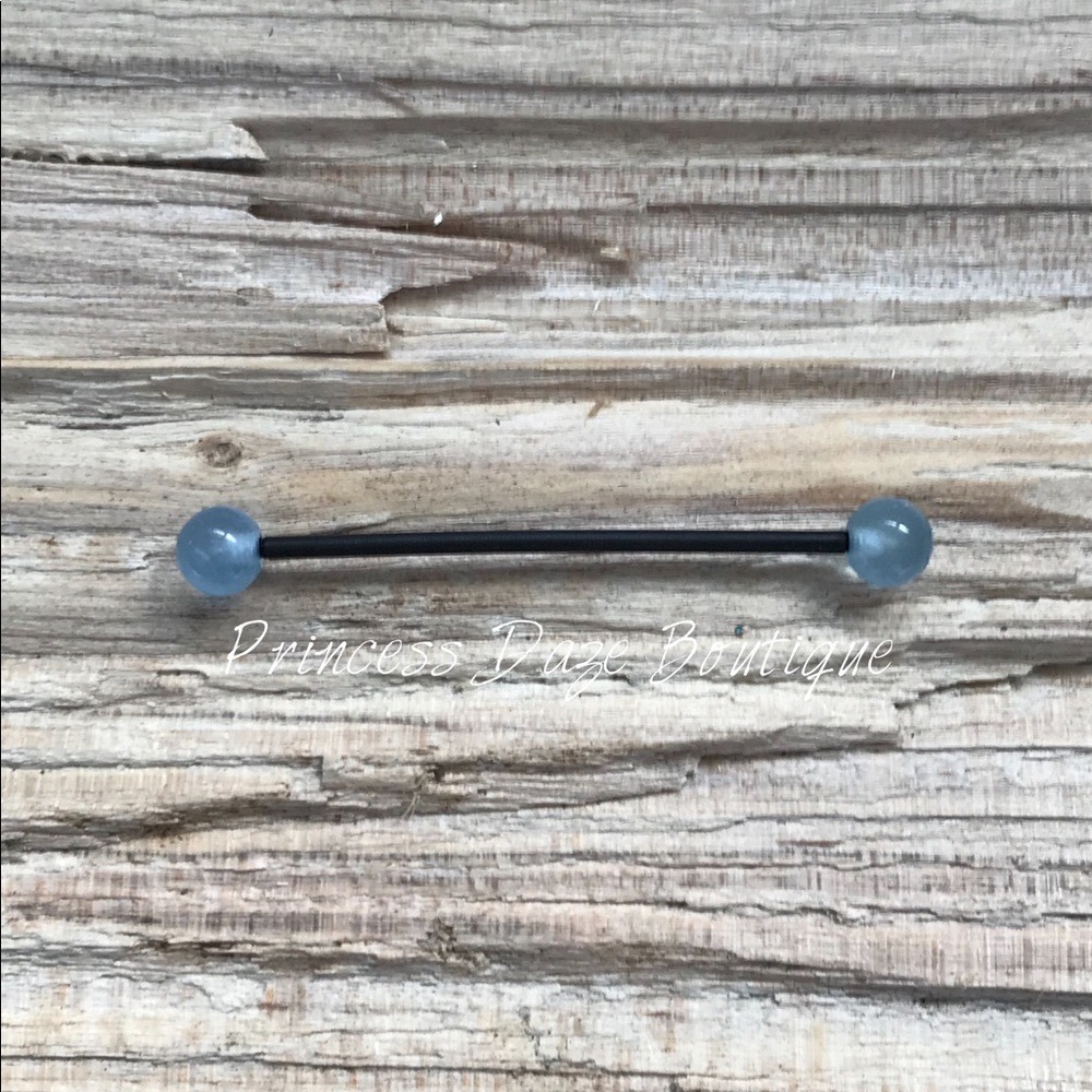 Light‎ Blue Glow In The Dark Industrial Barbell